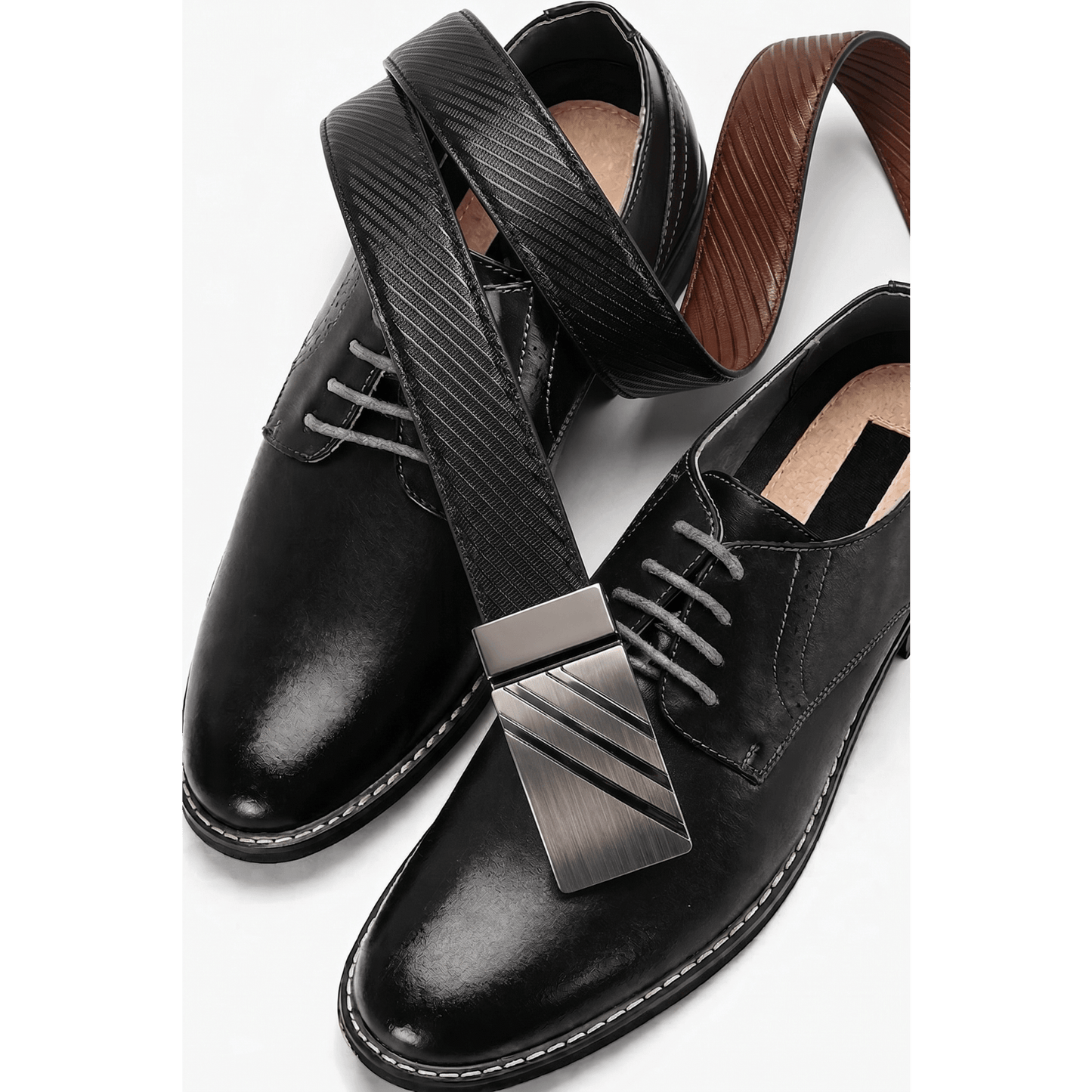 Mens Genuine Leather Belt | 2 in 1 Reversible (Black & Brown) (1 Pc.) - STRYDEX - THE MEN THING
