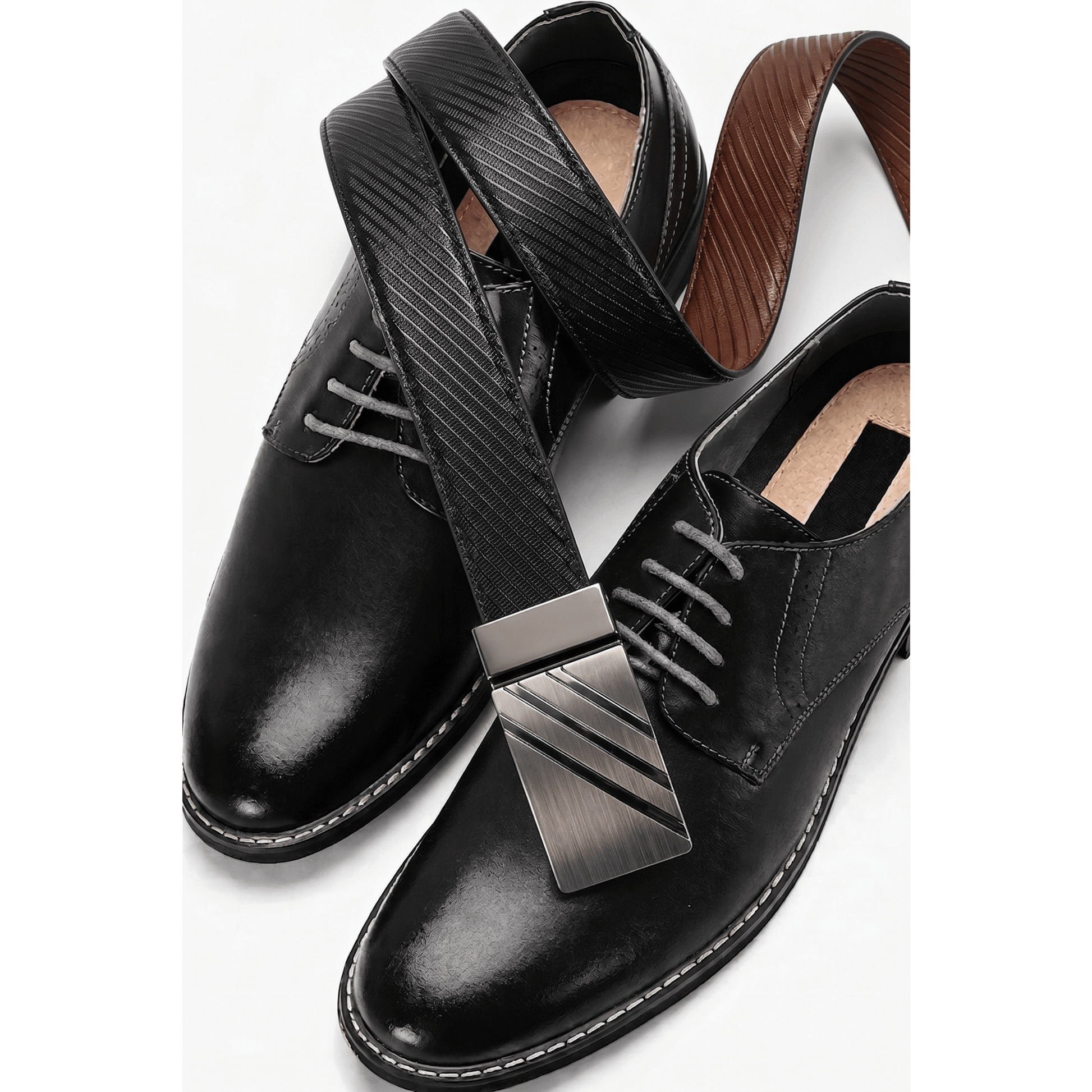 Mens Genuine Leather Belt | 2 in 1 Reversible (Black & Brown) (1 Pc.) - STRYDEX - THE MEN THING