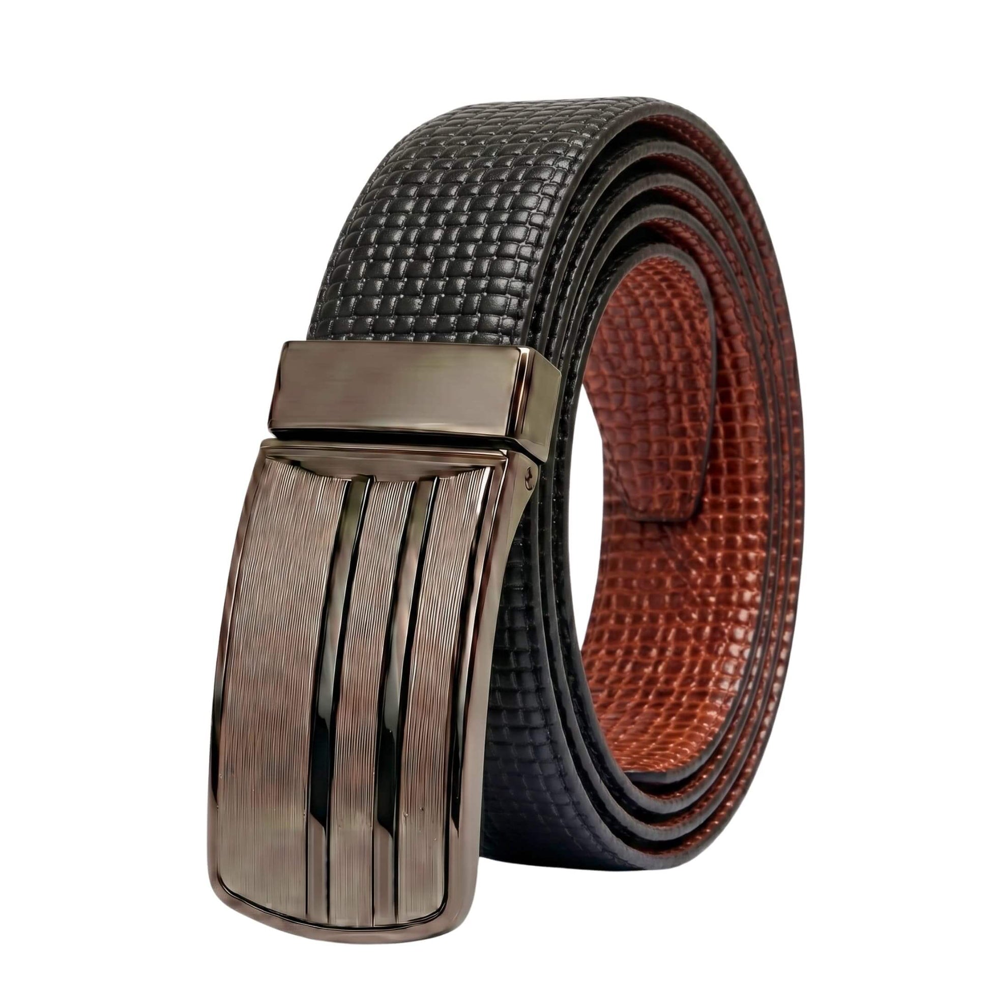 Mens Genuine Leather Belt | 2 in 1 Reversible (Black & Brown) (1 Pc.) - VALTRIX - THE MEN THING