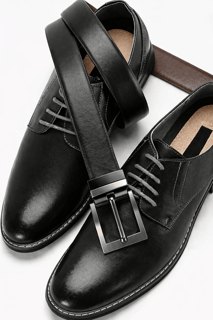 Mens 100% Genuine Leather Belt - VANTHOR Smooth Classic (Black & Brown Reversible) — Leather Belts for Men | THE MEN THING