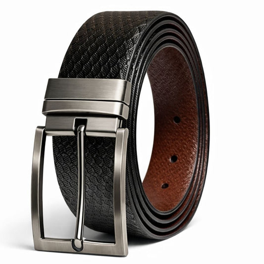 Mens Genuine Leather Belt | 2 in 1 Reversible (Black & Brown) (1 Pc.) - VELIXO - THE MEN THING