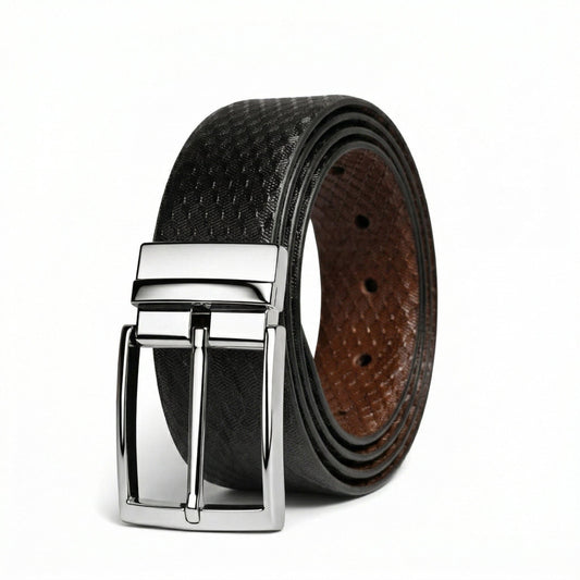 Mens Genuine Leather Belt | 2 in 1 Reversible (Black & Brown) (1 Pc.) - VELTON - THE MEN THING