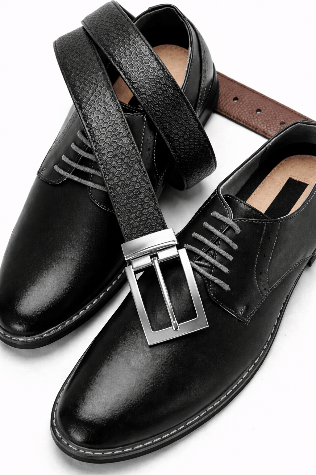 Mens 100% Genuine Leather Belt - VELTON Snake Emboss (Black & Brown Reversible) — Leather Belts for Men | THE MEN THING
