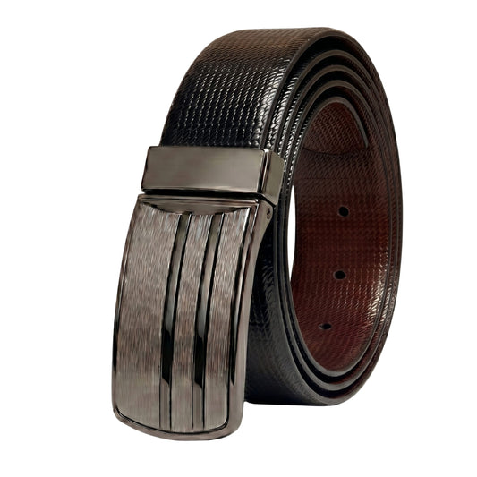 Mens Genuine Leather Belt | 2 in 1 Reversible (Black & Brown) (1 Pc.) - VERSA - THE MEN THING