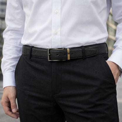 Mens 100% Genuine Leather Belt - VOLTEX Smooth Tan Core (Black & Brown Reversible) — Leather Belts for Men | THE MEN THING