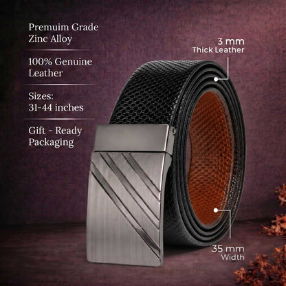 Mens Genuine Leather Belt | 2 in 1 Reversible (Black & Brown) (1 Pc.) - ZENTRIX - THE MEN THING