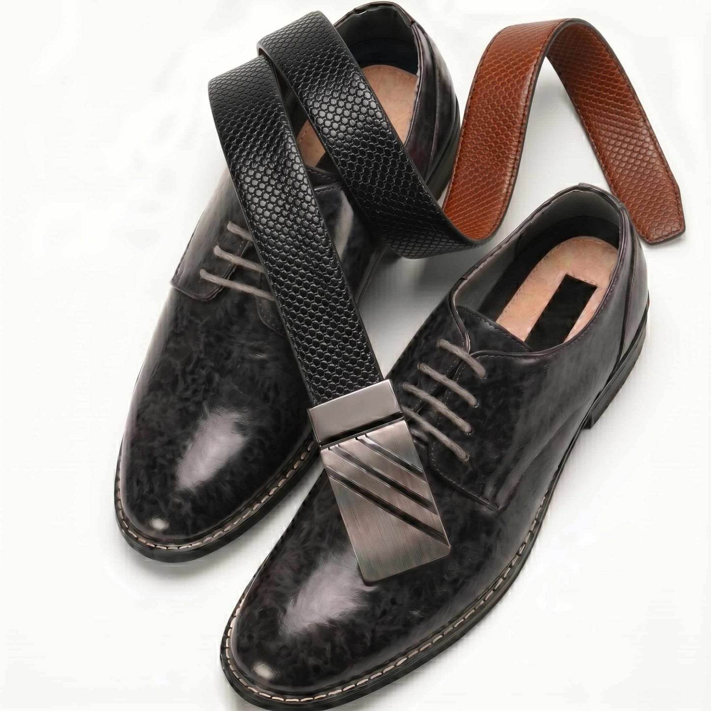 Mens Genuine Leather Belt | 2 in 1 Reversible (Black & Brown) (1 Pc.) - ZENTRIX - THE MEN THING