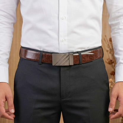 Mens Genuine Leather Belt | 2 in 1 Reversible (Brown & BLUE) (1 Pc.) - STRYVA - THE MEN THING