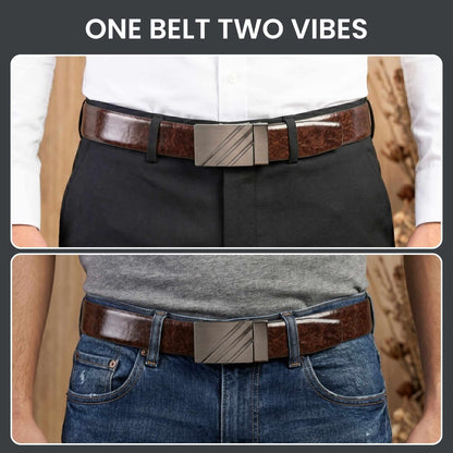 Mens Genuine Leather Belt | 2 in 1 Reversible (Brown & BLUE) (1 Pc.) - STRYVA - THE MEN THING