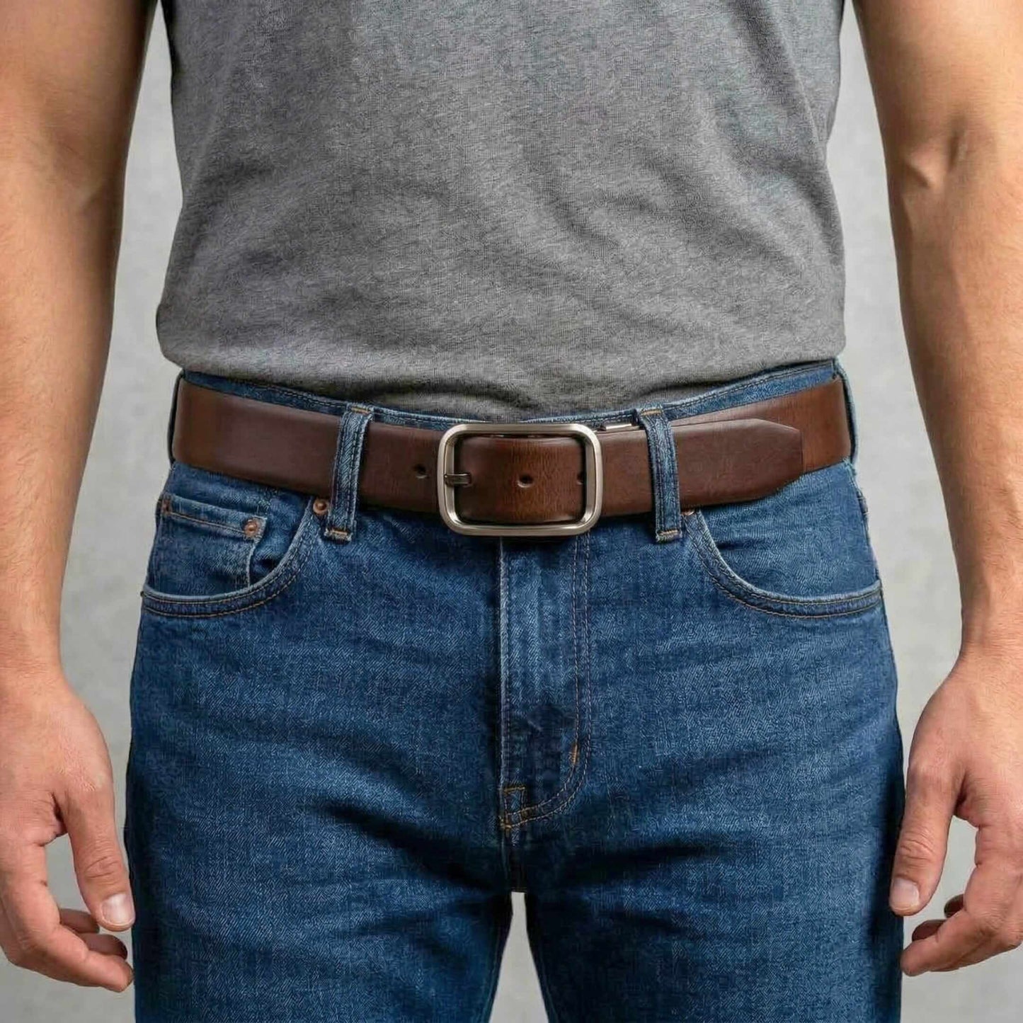 Mens 100% Genuine Leather Belt - BLAVOR Smooth Classic (Brown & Black Reversible) — Leather Belts for Men | THE MEN THING