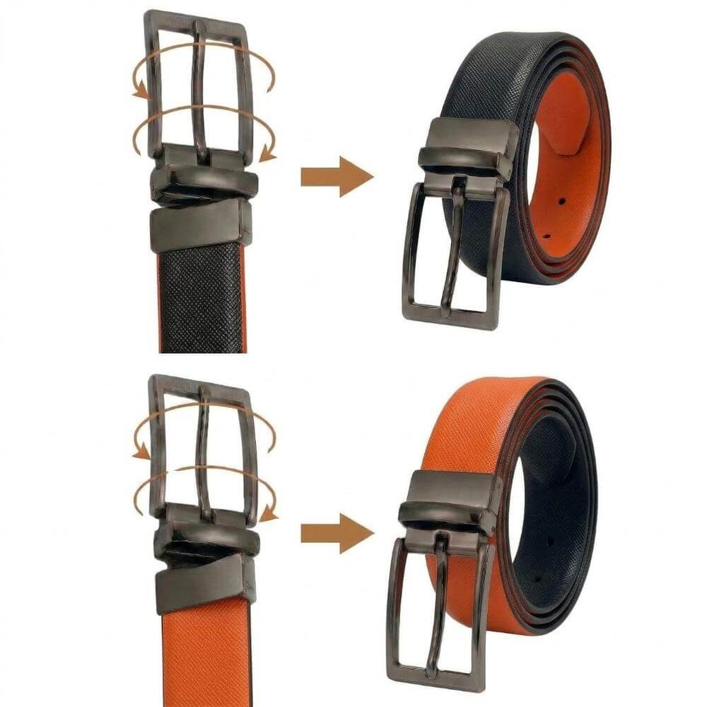 Mens 100% Genuine Leather Belt - BRANOR Smooth Tan Core (Brown & Black Reversible) — Leather Belts for Men | THE MEN THING