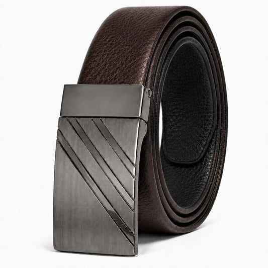Mens Genuine Leather Belt | 2 in 1 Reversible (Brown & Black) (1 Pc.) - DIAGON EDGE - THE MEN THING