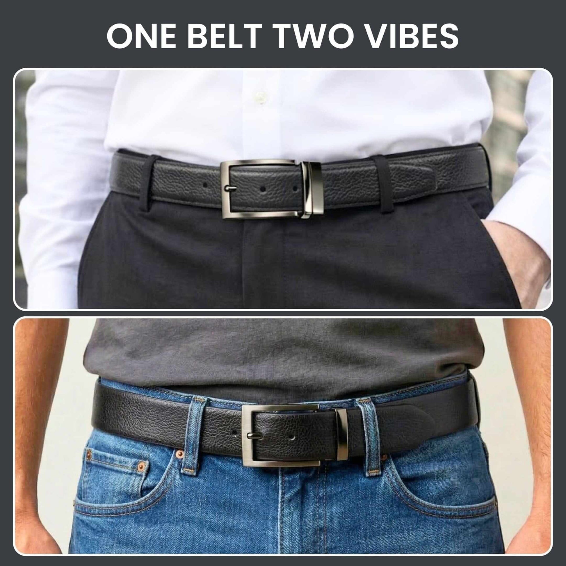 Mens 100% Genuine Leather Belt - DUALCOR Diamond Grid Emboss (Brown & Black Reversible) — Leather Belts for Men | THE MEN THING