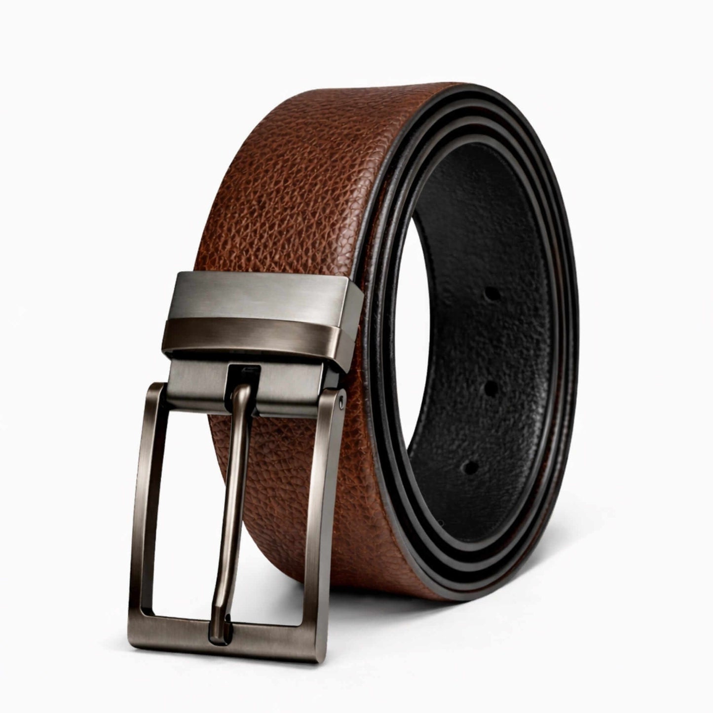 Mens Genuine Leather Belt | 2 in 1 Reversible (Brown & Black) (1 Pc.) - DURON - THE MEN THING
