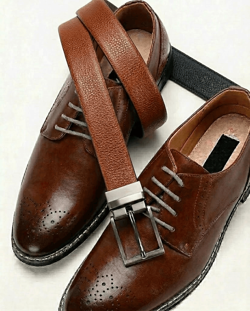 Mens Genuine Leather Belt | 2 in 1 Reversible (Brown & Black) (1 Pc.) - DURON - THE MEN THING