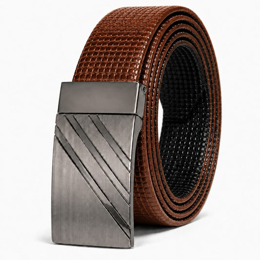 Mens Genuine Leather Belt | 2 in 1 Reversible (Brown & Black) (1 Pc.) - GRIDSTRIKE - THE MEN THING
