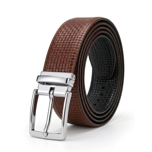 Mens Genuine Leather Belt | 2 in 1 Reversible (Brown & Black  ) (1 Pc.) - GRIDXO - THE MEN THING
