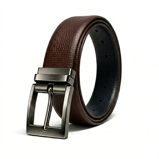 Mens Genuine Leather Belt | 2 in 1 Reversible (Brown & Black  ) (1 Pc.) - MONEX - THE MEN THING