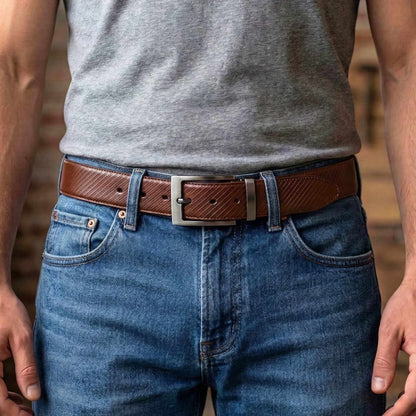Mens Genuine Leather Belt | 2 in 1 Reversible (Brown & Black) (1 Pc.) - ORVANO - THE MEN THING