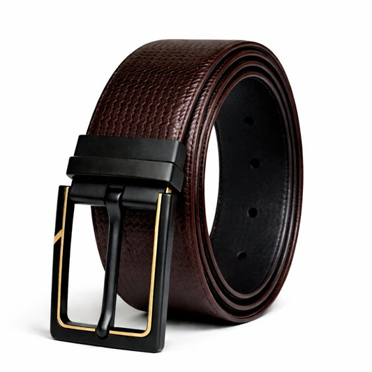 Mens Genuine Leather Belt | 2 in 1 Reversible (Brown & Black) (1 Pc.) - ORVEXO - THE MEN THING