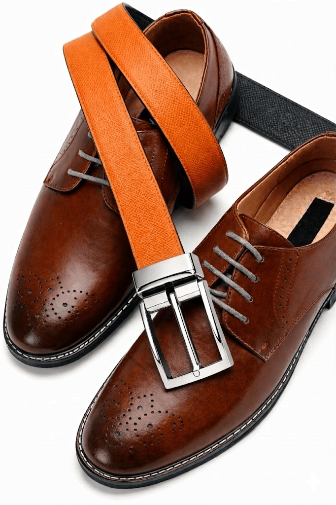 Mens 100% Genuine Leather Belt - REVOLT EDGE Smooth Tan Core (Brown & Black Reversible) — Leather Belts for Men | THE MEN THING