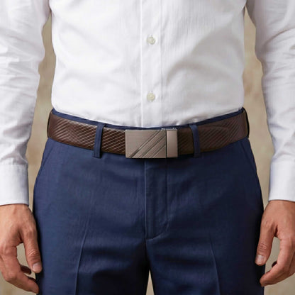 Mens Genuine Leather Belt | 2 in 1 Reversible (Brown & Black) (1 Pc.) - STRYDEX - THE MEN THING