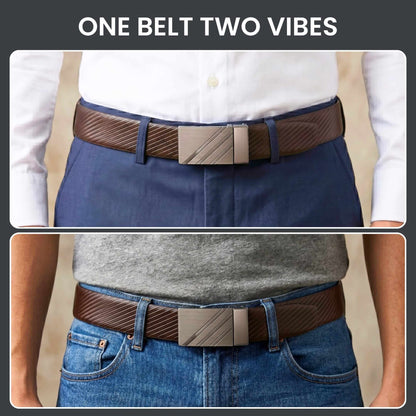 Mens Genuine Leather Belt | 2 in 1 Reversible (Brown & Black) (1 Pc.) - STRYDEX - THE MEN THING