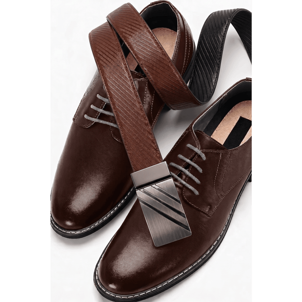 Mens 100% Genuine Leather Belt - STRYDEX Diagonal Rib Plate (Brown & Black Reversible)