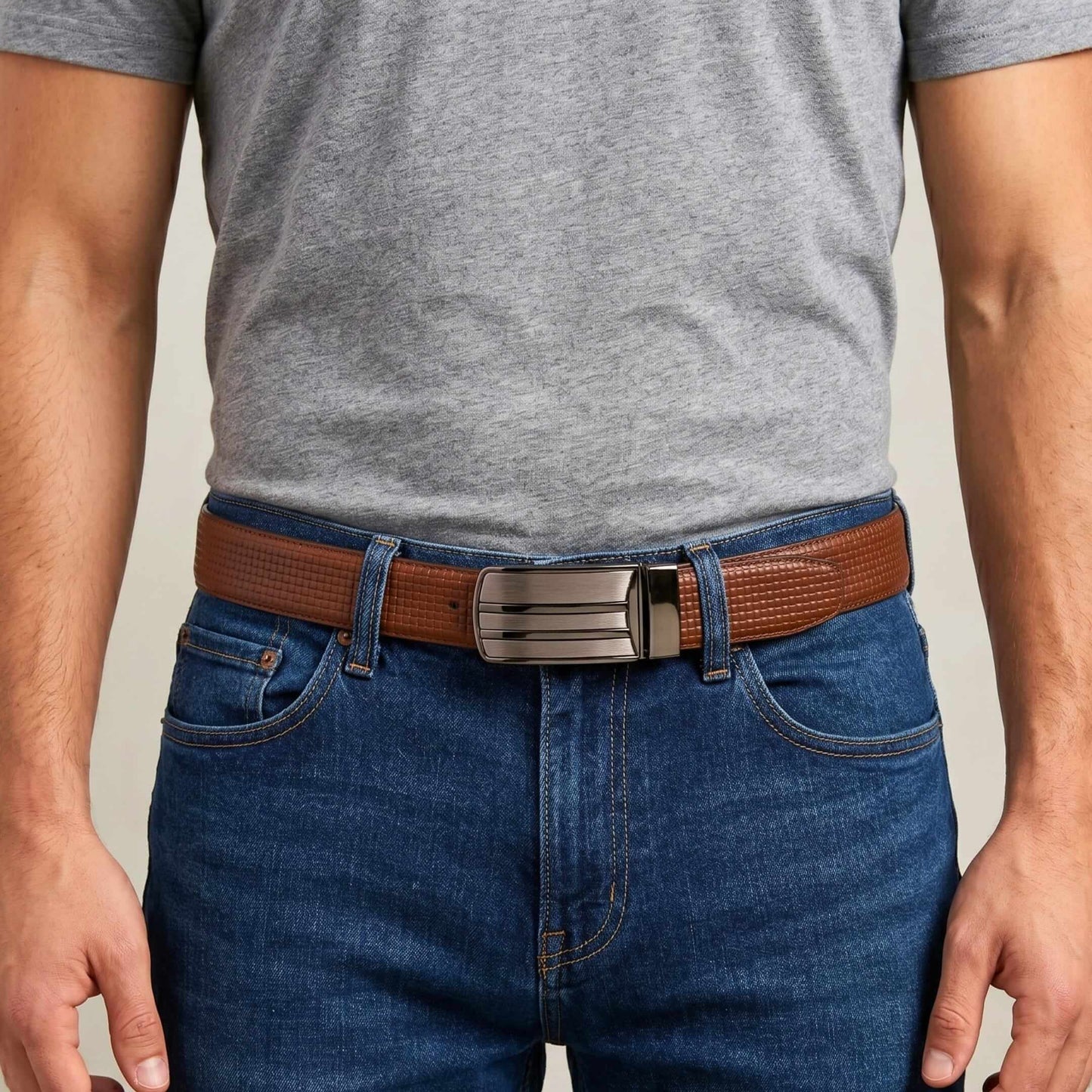 Mens Genuine Leather Belt | 2 in 1 Reversible (Brown & Black) (1 Pc.) - VALTRIX - THE MEN THING