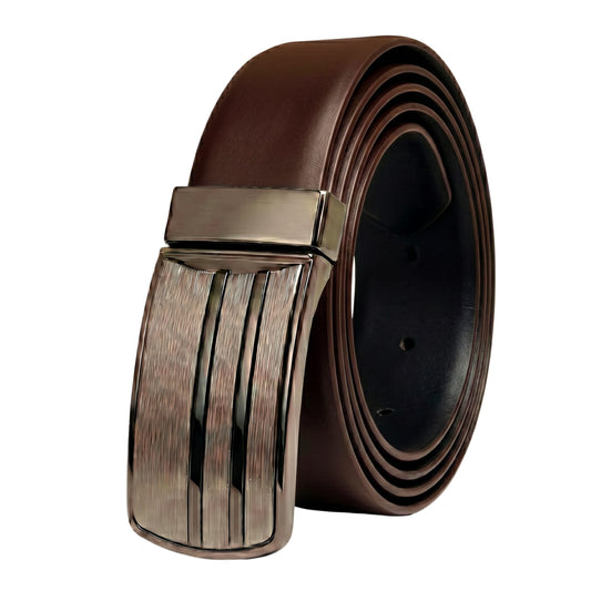 Mens Genuine Leather Belt | 2 in 1 Reversible (Brown & Black) (1 Pc.) - VELTOR - THE MEN THING
