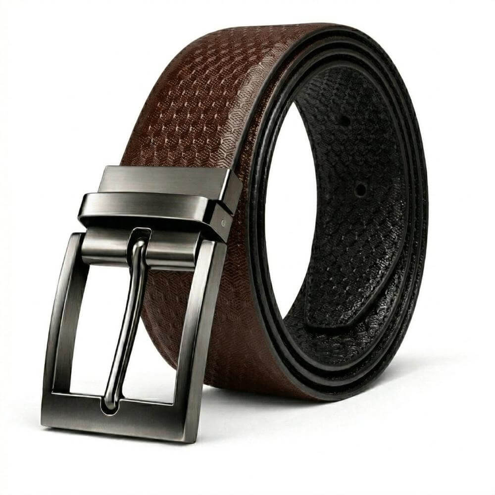 Mens Genuine Leather Belt | 2 in 1 Reversible (Brown & Black) (1 Pc.) - VELTRON - THE MEN THING