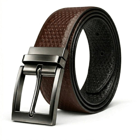 Mens Genuine Leather Belt | 2 in 1 Reversible (Brown & Black) (1 Pc.) - VELTRON - THE MEN THING