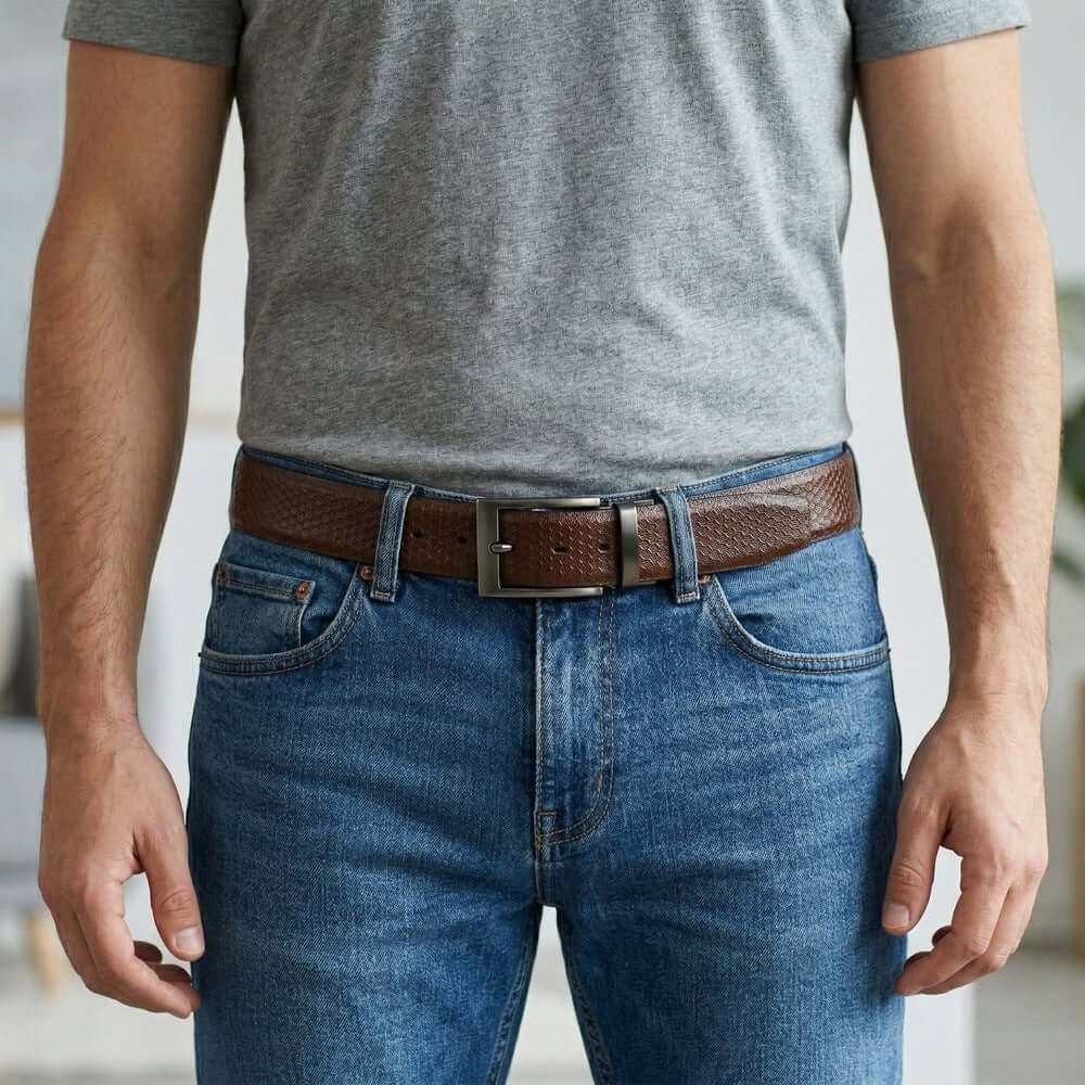 Mens Genuine Leather Belt | 2 in 1 Reversible (Brown & Black) (1 Pc.) - VELTRON - THE MEN THING