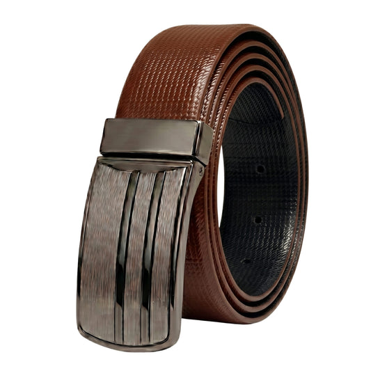 Mens Genuine Leather Belt | 2 in 1 Reversible (Brown & Black) (1 Pc.) - VERSA - THE MEN THING