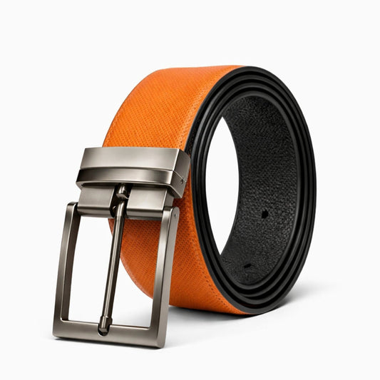 Mens Genuine Leather Belt | 2 in 1 Reversible (Brown & Black) (1 Pc.) - VOLTEX - THE MEN THING