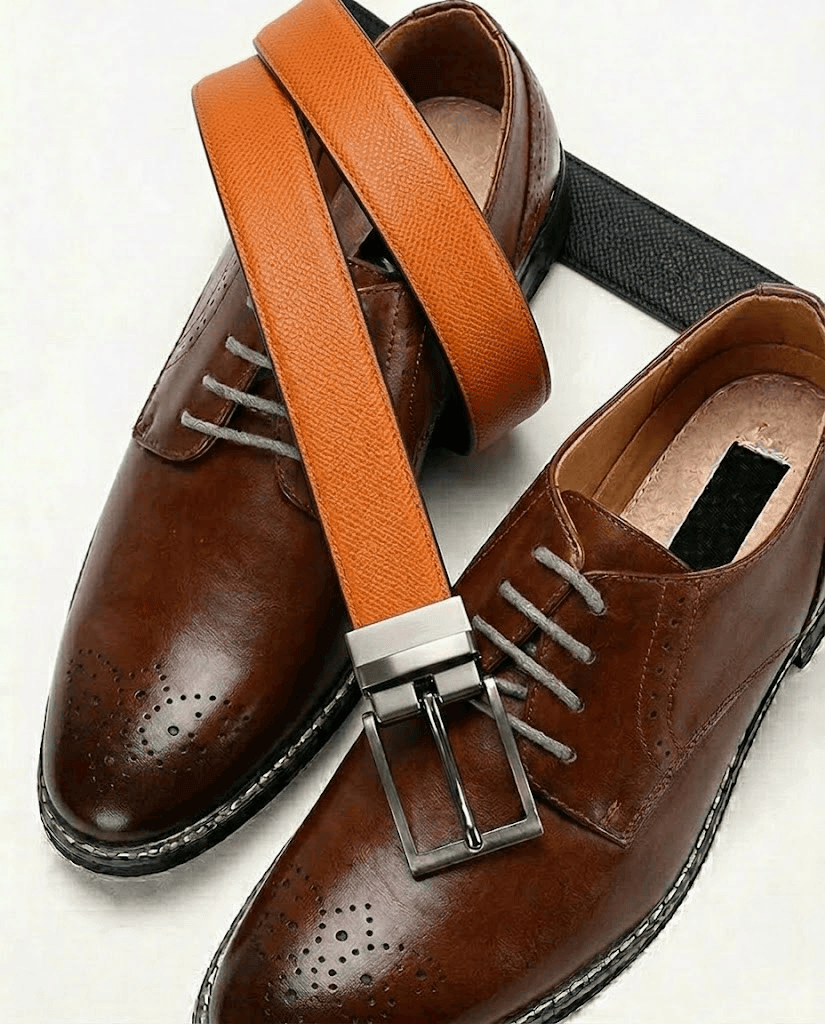 Mens 100% Genuine Leather Belt - VOLTEX Smooth Tan Core (Brown & Black Reversible) — Leather Belts for Men | THE MEN THING