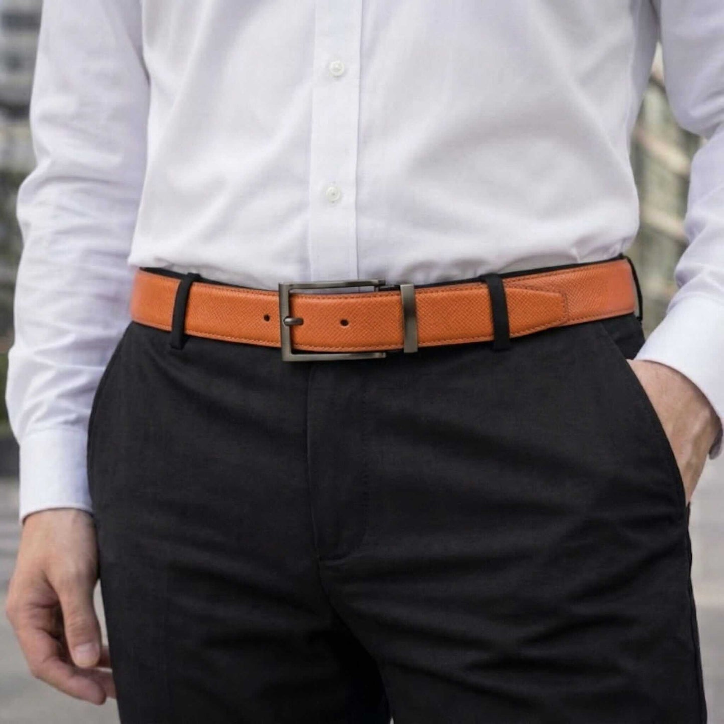 Mens 100% Genuine Leather Belt - VOLTEX Smooth Tan Core (Brown & Black Reversible) — Leather Belts for Men | THE MEN THING