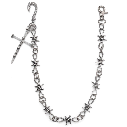 NAILCROSS - Antique Steel 12mm Titanium Steel Heavy Biker Chain for Jeans with Lobster Clasps for Men & Boys - 20 inch - THE MEN THING
