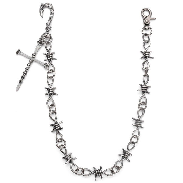 NAILCROSS - Antique Steel 12mm Titanium Steel Heavy Biker Chain for Jeans with Lobster Clasps for Men & Boys - 20 inch