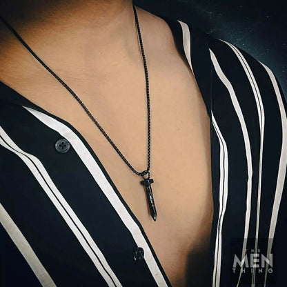NAILED IT - Black Tone - Pure Titanium Steel Pendant with 24inch Round Box Chain for Men & Boys — SS Pendant/ Necklace for Men | THE MEN THING