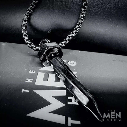 NAILED IT - Black Tone - Pure Titanium Steel Pendant with 24inch Round Box Chain for Men & Boys — SS Pendant/ Necklace for Men | THE MEN THING