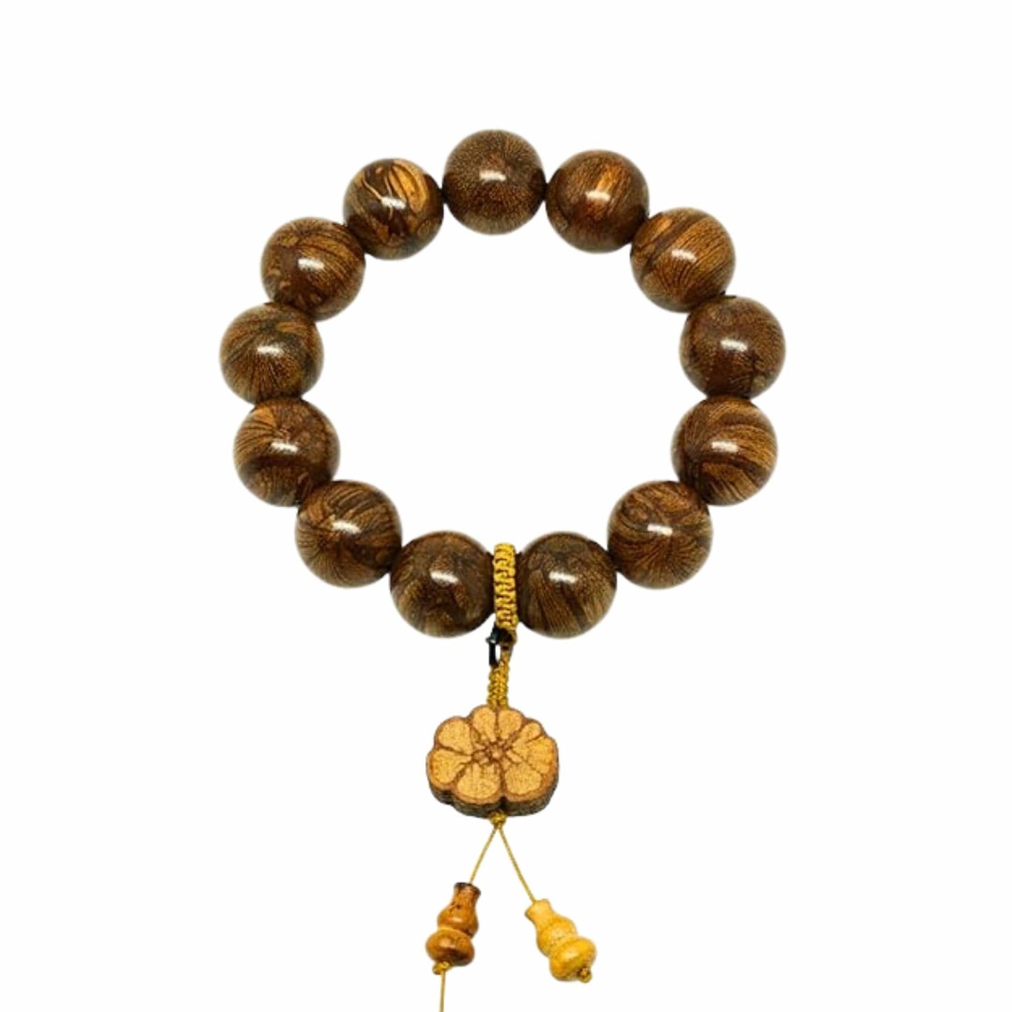 NATURE BOUND - 21mm Wooden Beads Bracelet with Natural Stone - Adjustable Bracelet - THE MEN THING