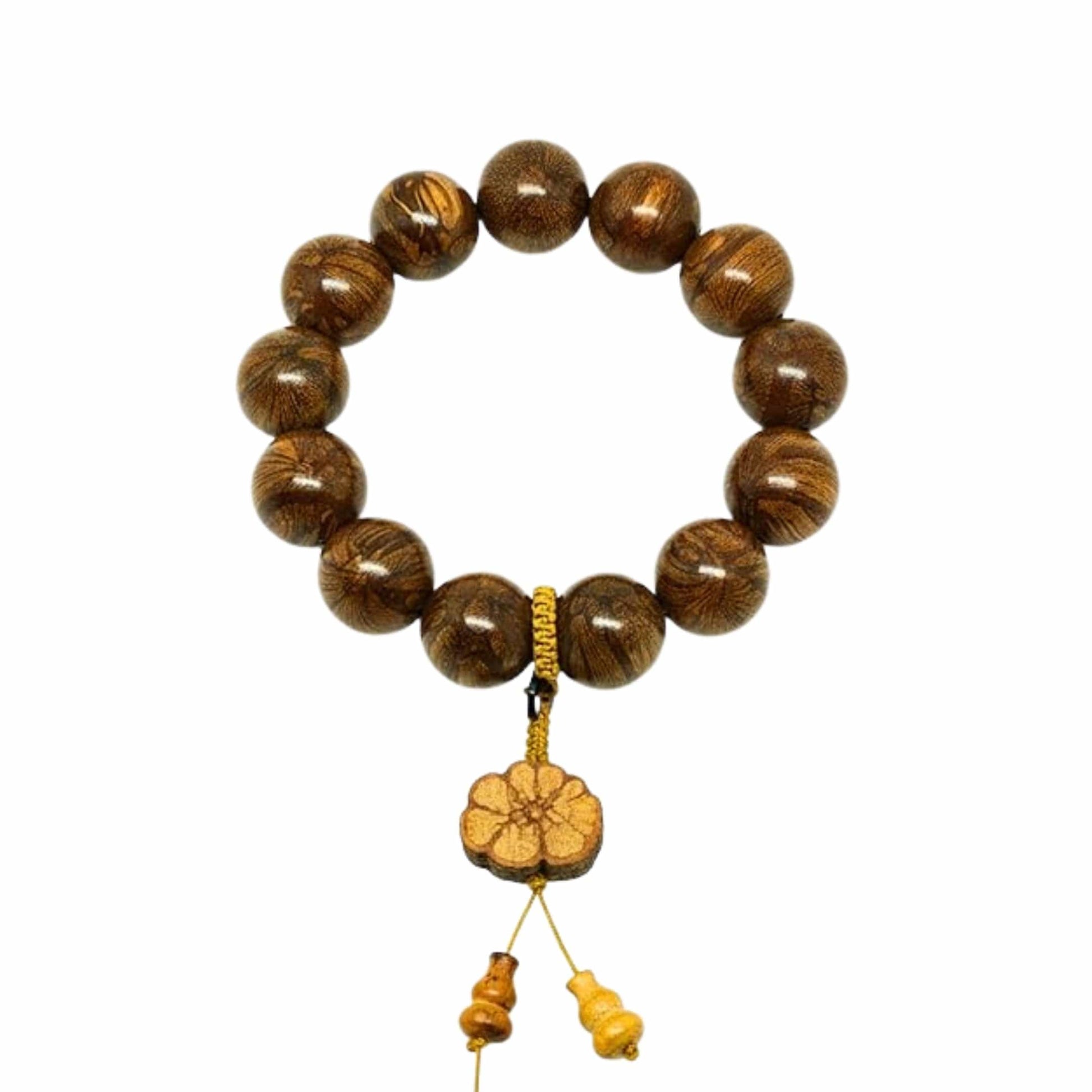 NATURE BOUND - 21mm Wooden Beads Bracelet with Natural Stone - Adjustable Bracelet - THE MEN THING
