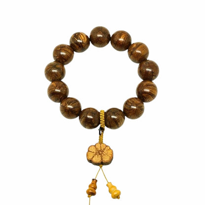 NATURE BOUND - 21mm Wooden Beads Bracelet with Natural Stone - Adjustable Bracelet - THE MEN THING