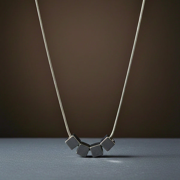 NEO CUBE - 8mm Titanium Steel Pendant with 22inch Chain for Men & Boys