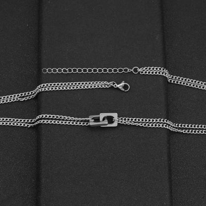 NEX LOCK - 12mm Titanium Steel Pendant with 19 to 21inch Adjustable 9mm Cube Chain for Men & Boys — SS Pendant/ Necklace for Men | THE MEN THING