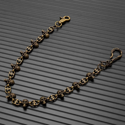 NEX SKULL - Antique Gold 23mm Titanium Steel Skull Heavy Biker Chain for Jeans with Lobster Clasps for Men & Boys - 20 inch — Biker Fashion for Men | THE MEN THING