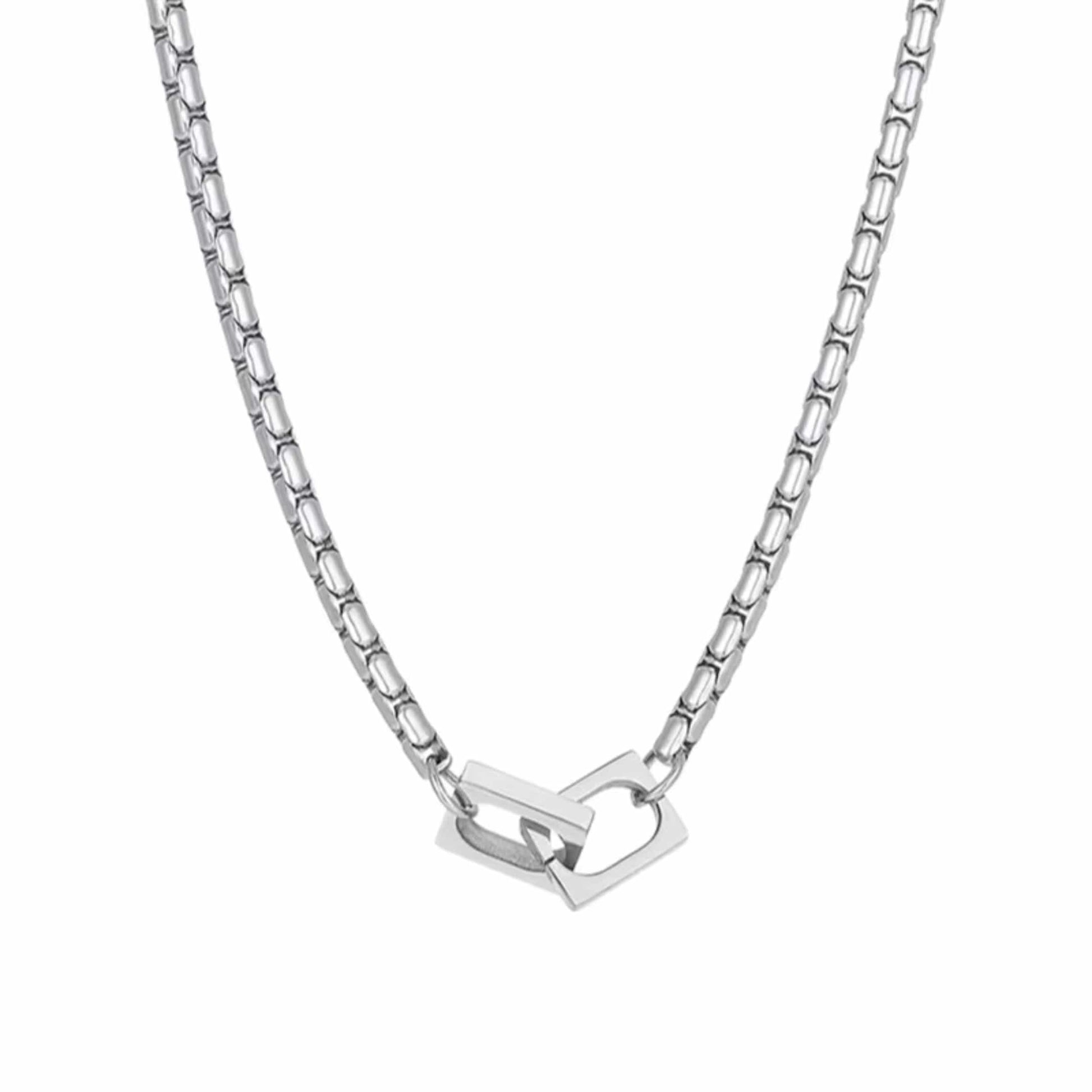 NEXLOCK - 22mm Titanium Steel Pendant with 20 to 22inch 4mm Adjustable Round Box Chain for Men & Boys — SS Pendant with Chain for Men | THE MEN THING