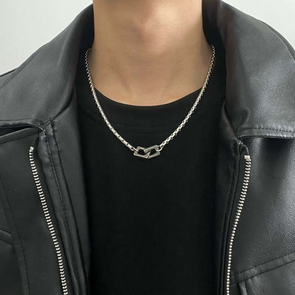 NEXLOCK - 22mm Titanium Steel Pendant with 20 to 22inch 4mm Adjustable Round Box Chain for Men & Boys — SS Pendant with Chain for Men | THE MEN THING
