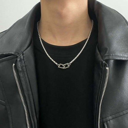 NEXLOCK - 22mm Titanium Steel Pendant with 20 to 22inch 4mm Adjustable Round Box Chain for Men & Boys — SS Pendant with Chain for Men | THE MEN THING